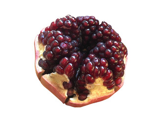 Pomegranate cut, prepared for juice for healthy drinking.