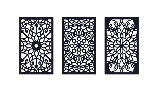 Laser Cut wedding invitation mandala panel template,