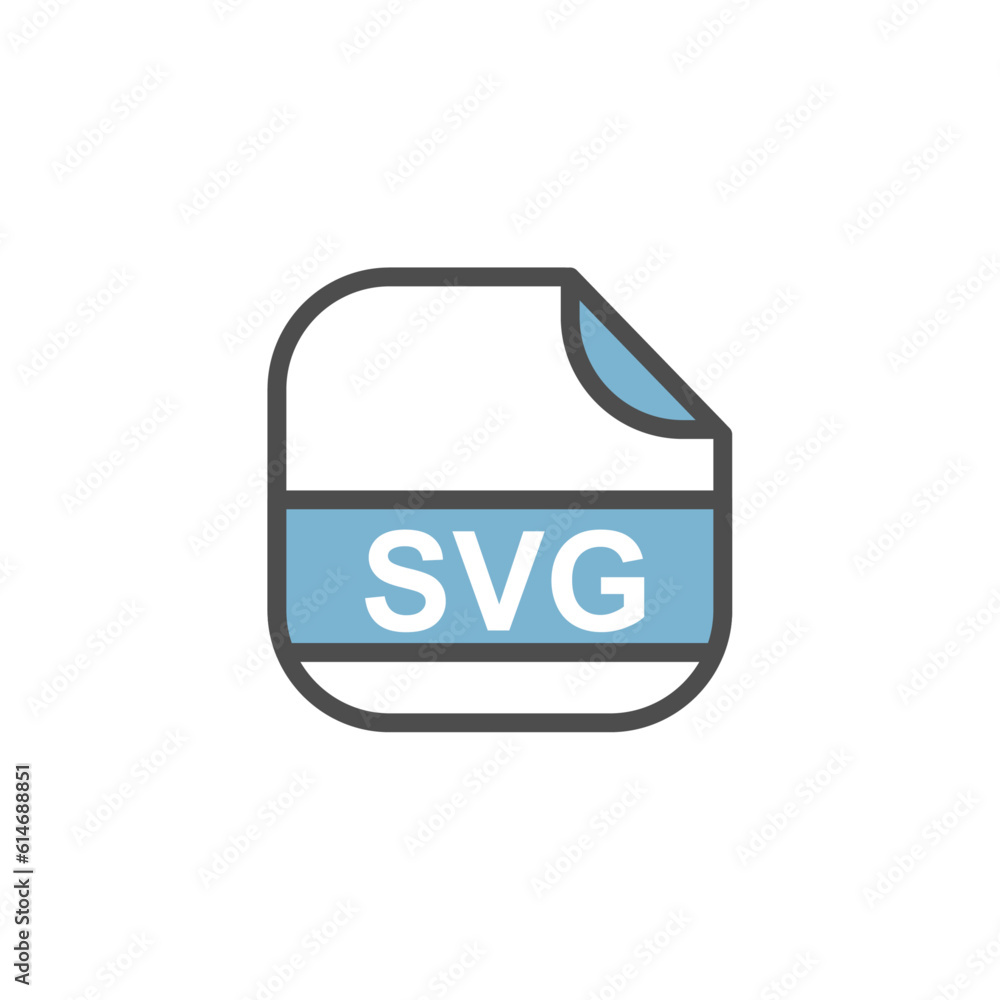 Poster svg file extension, rounded square icon with text - format extension icon vector illustration.
