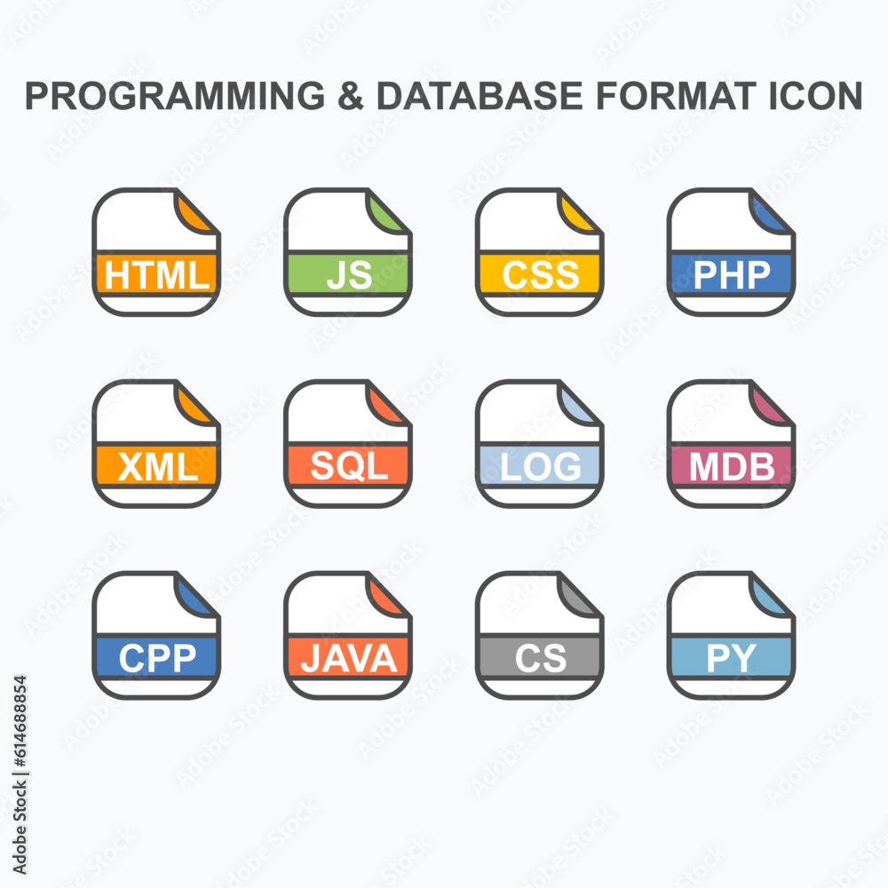 Poster programming and data extension icon rounded square icon concept - vector illustration design