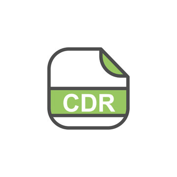 CDR File Extension, Rounded Square Icon with Symbol - Format Extension Icon Vector Illustration.