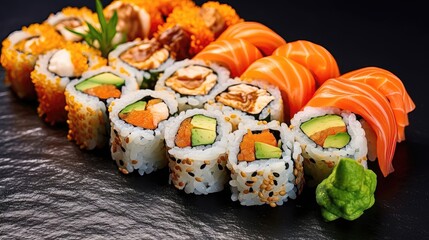 Exquisite Culinary Artistry: A Luxurious Sushi Delight. Generative AI 2