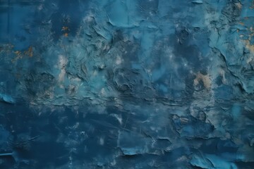 Dark blue abstract background. Gradient. Old painted rough wallpaper background. Generative AI.