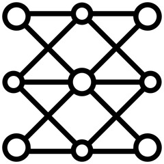 algorithm icon. A single symbol with an outline style
