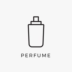 Perfume bottle line icon vector fragrance linear spray art cosmetic flat icon. Perfume illustration scent bottle design deodorant.
