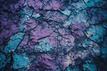 Fototapeta na wymiar Dirty purple grunge background. Toned rough cracked rock wallpaper background. Generative AI.