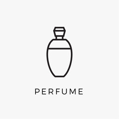 Perfume bottle line icon vector fragrance linear spray art cosmetic flat icon. Perfume illustration scent bottle design deodorant.