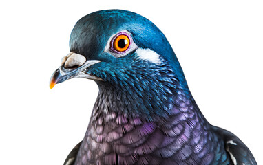 Close-up of a pigeon on a transparent background. PNG. Generative AI.