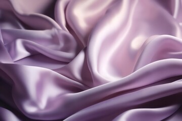 Light purple pink silk satin. Lavender color fabric. Elegance silk wallpaper background. Generative AI.