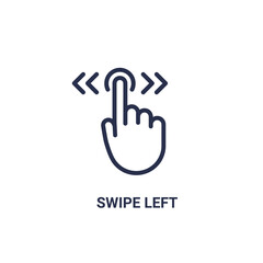 Swipe hand finger vector icon. Drag swipe touch arrow tap action mobile screen symbol finger gesture.