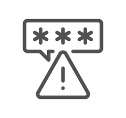 Password related icon outline and linear vector.