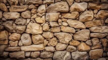 Stone wall. Light Brown Rock Texture. Stone Grunge Backdrop. Generative AI.