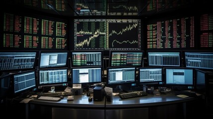 Fototapeta premium monitor with a trading graph screen