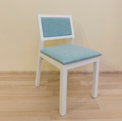 Home chair with white legs, furniture, one chair stands indoors
