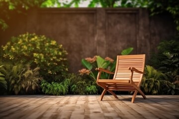 Fototapeta na wymiar Garden furniture terrace background. Generate Ai