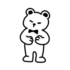 Cute brown bear sticker png