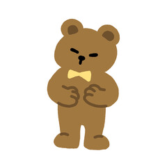 Cute brown bear sticker png
