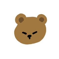 Cute brown bear sticker png