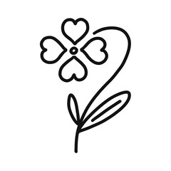 cute green doodle four leaf clover sticker png