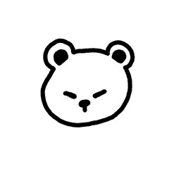 Cute doodle brown bear sticker png