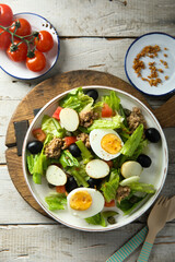 Traditional homemade Niçoise salad