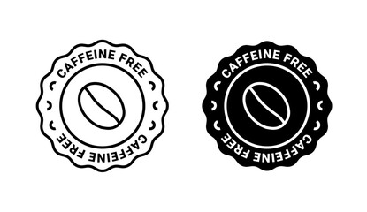 Caffeine free vector logo icon sign. Allergy decaffeinated coffee symbol health natural eco label.