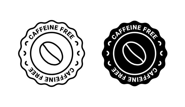 Caffeine free vector logo icon sign. Allergy decaffeinated coffee symbol health natural eco label.