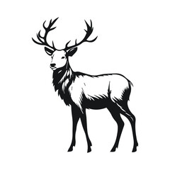 Deer black silhouette vector character vector illustration