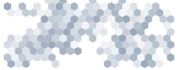 Hexagonal abstract technology grey background. Honeycomb science vector octagon texture hexagon pattern.