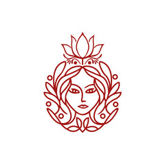 Beauty rose logo design for salon