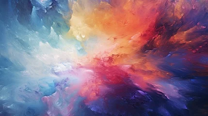 Rideaux velours Mélange de couleurs A cosmic and celestial abstract fluid background with deep space colors and shimmering stardust, evoking a sense of vastness and mystery. Generative AI. 