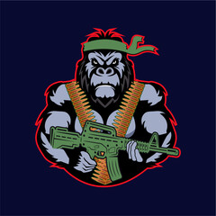 Gorilla cartoon mascot logo design