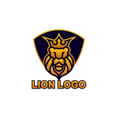 Lion king logo design vector template