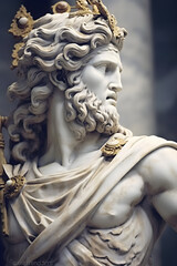 Fototapeta na wymiar marble statue of a king, side profile, AI-Generated Image