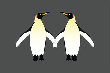 penguin on a branch. pebguins vector .