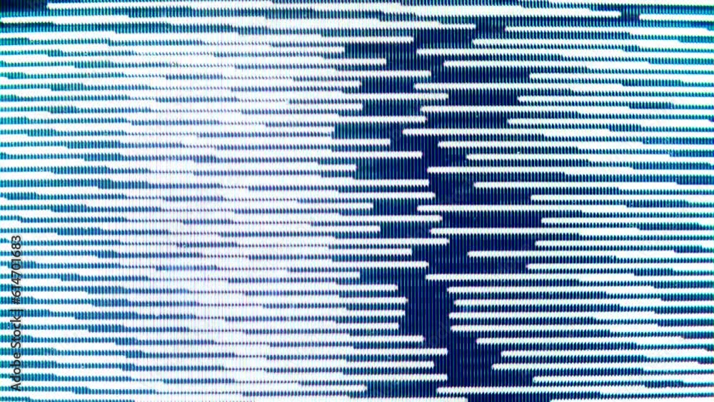 Aufkleber flickering and distortion vhs effect. vhs art scan line on dark background. tv scan line monitor for