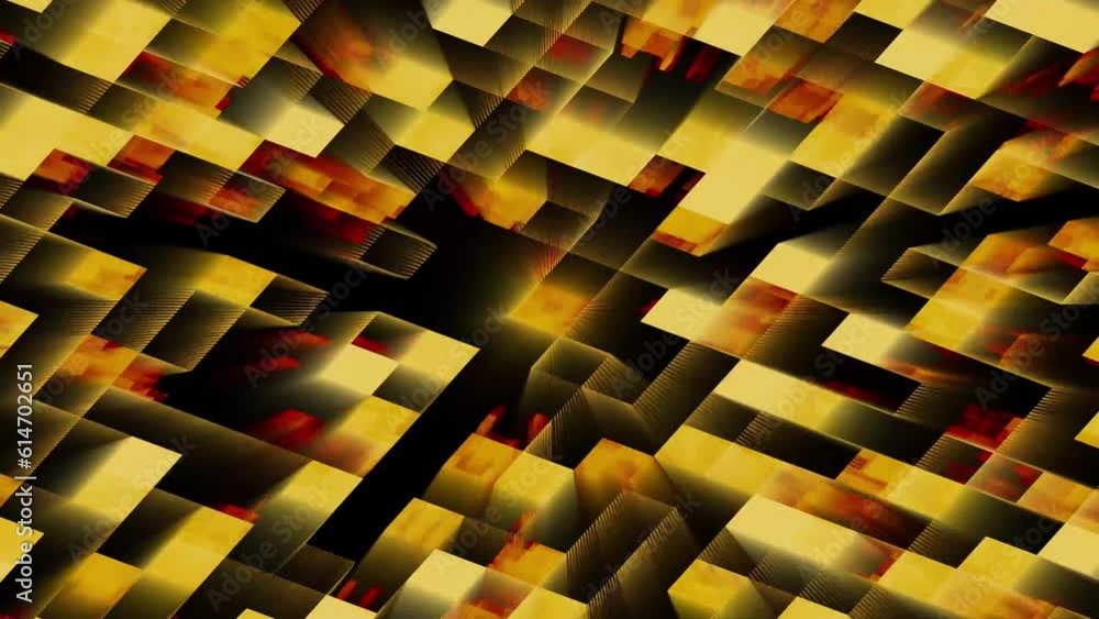 Poster abstract shining block background animation. blocks with glitter. computer generated 3d render.