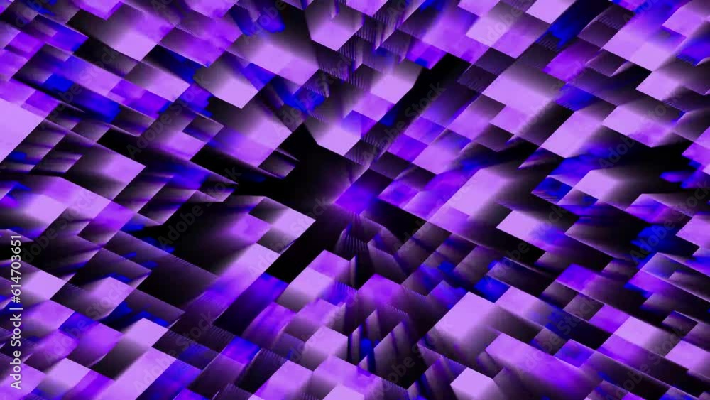 Poster moving technology square with bright lights. colorful animated abstract bright block background.
