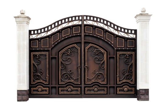 Modern wrought iron gates.