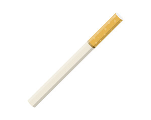 Simple single cigarette on isolated background, Vector illustration.