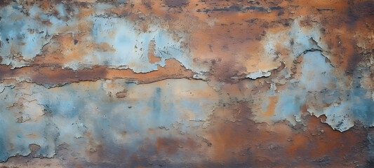 Grunge rusted metal texture, rust and oxidized metal background. Generative AI.