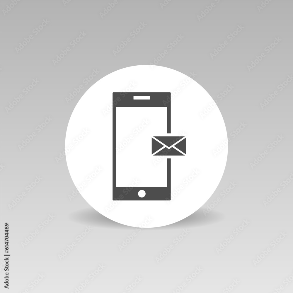 Poster message icon on smartphone screen vector icon