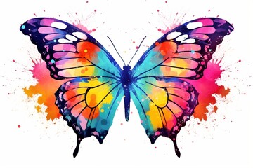 Obraz na płótnie Canvas Vibrant Painted Butterfly with Colorful Wings - Beauty and Artistic Expression, Generative AI