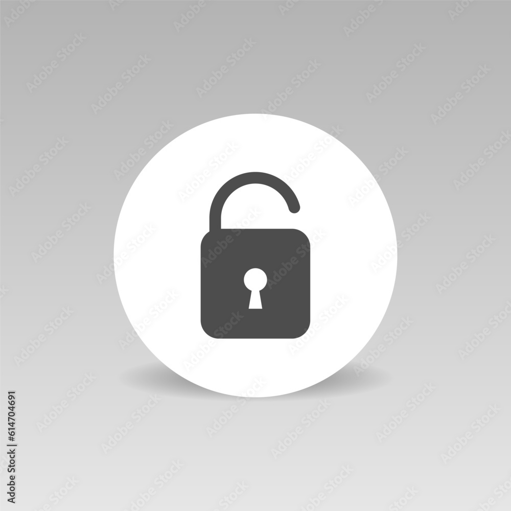 Poster open lock icon vector icon simple password security symbol