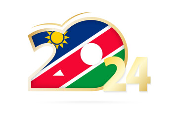 Year 2024 with Namibia Flag pattern.