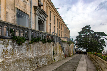Photo of the entrance of the maximum security federal prison of Alcatraz in San Francisco Bay, in...