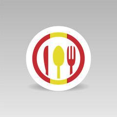 Spanish food vector icon Spoon fork and knife