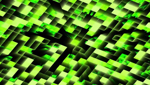 Abstract bright block rectangle shape background. 3d looped seamless footage.