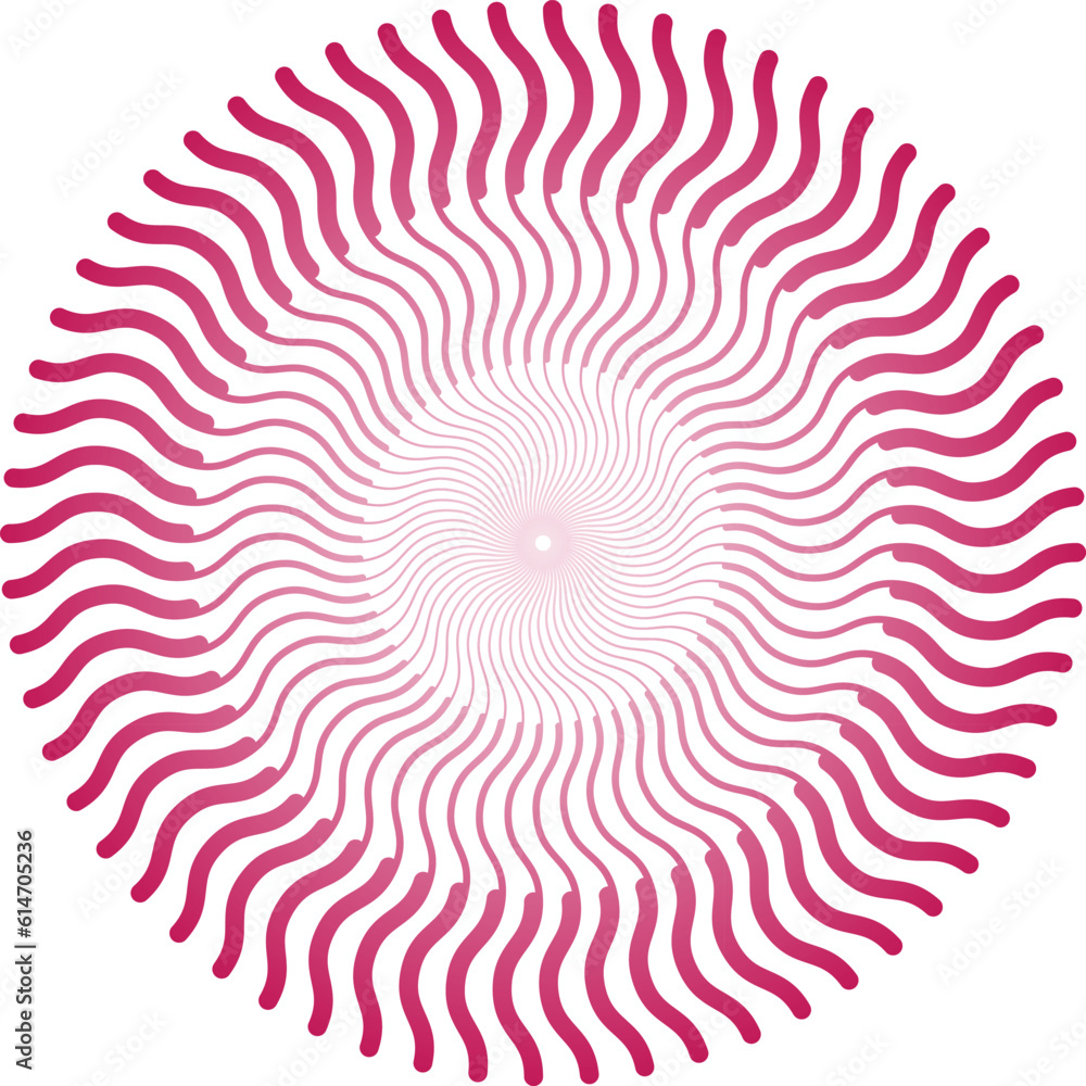 Poster purple gradient line spiral circle isolated on white background. circular swirl lines pattern vector