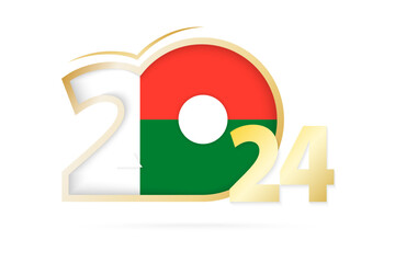 Year 2024 with Madagascar Flag pattern.